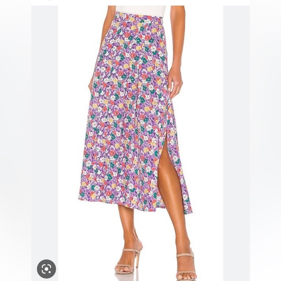 FAITHFULL the Brand RARE Cuesta Midi Skirt in Nefeli Print - Size 10 - Picture 3 of 15